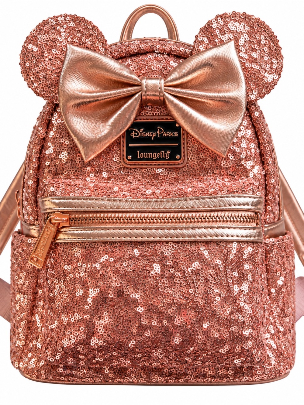 2018 OG Disney parks loungefly rose gold sequin Minnie backpack
